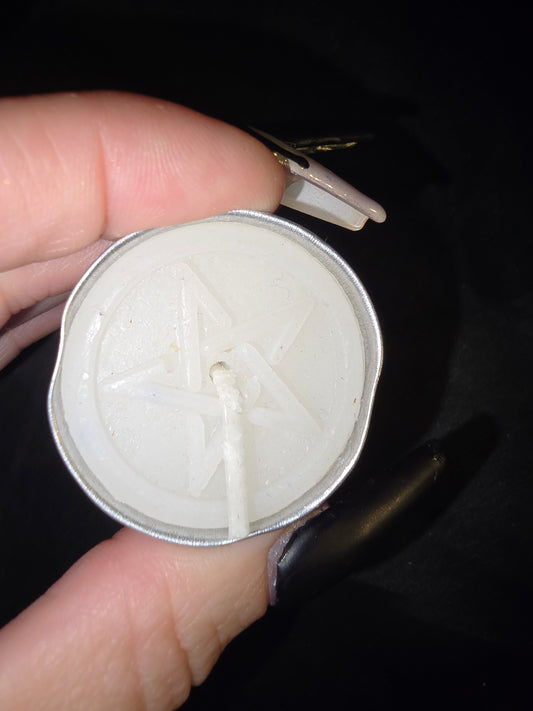 White Pentagram Tea Light Candle | Purification, Protection & Spiritual Clarity