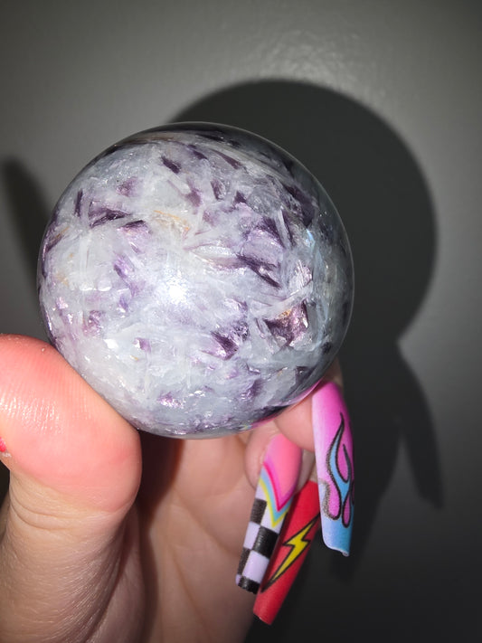 Aquamarine And Lepidolite Sphere