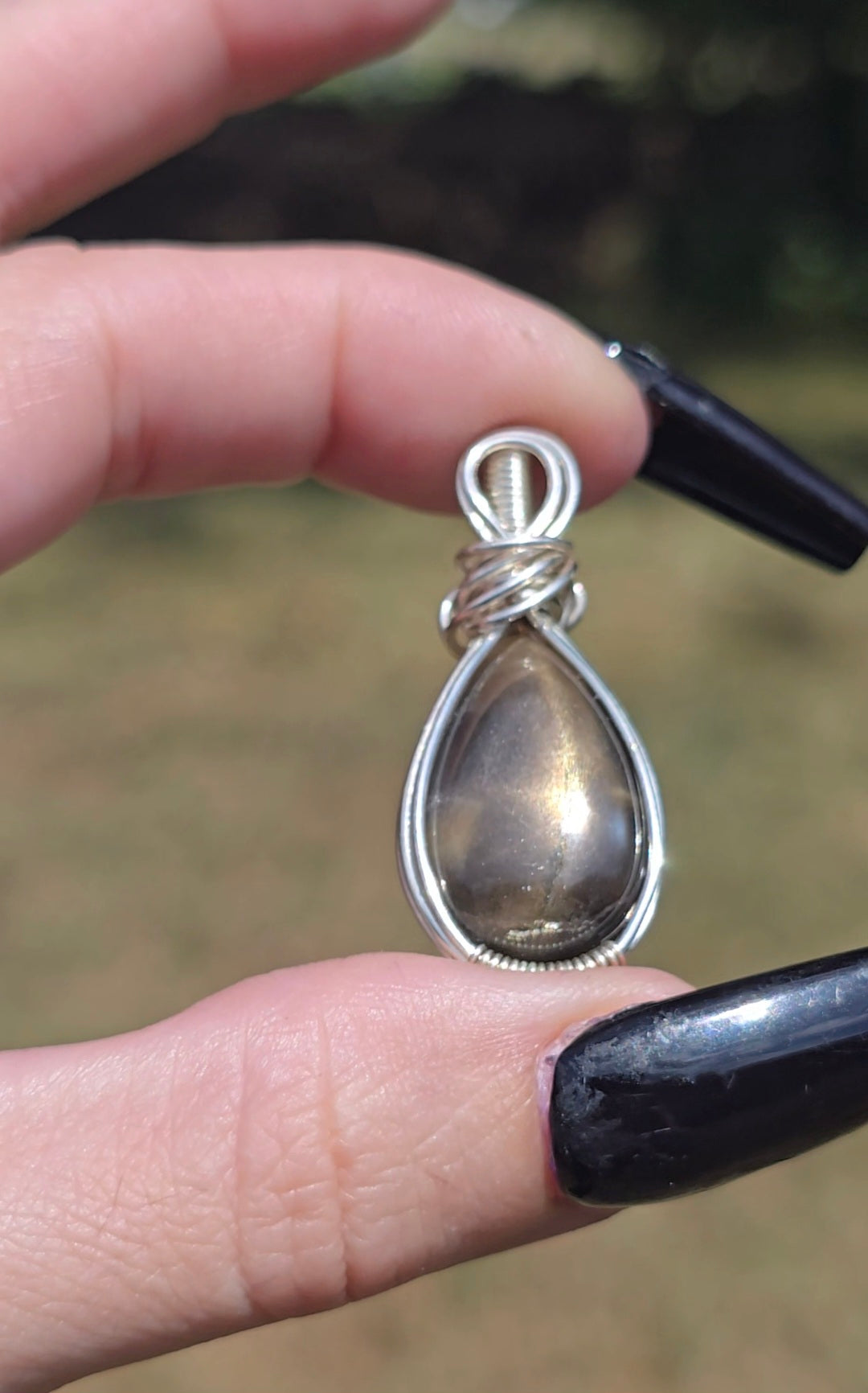 Black Moonstone Sunstone Pendant | Intuition & Vitality