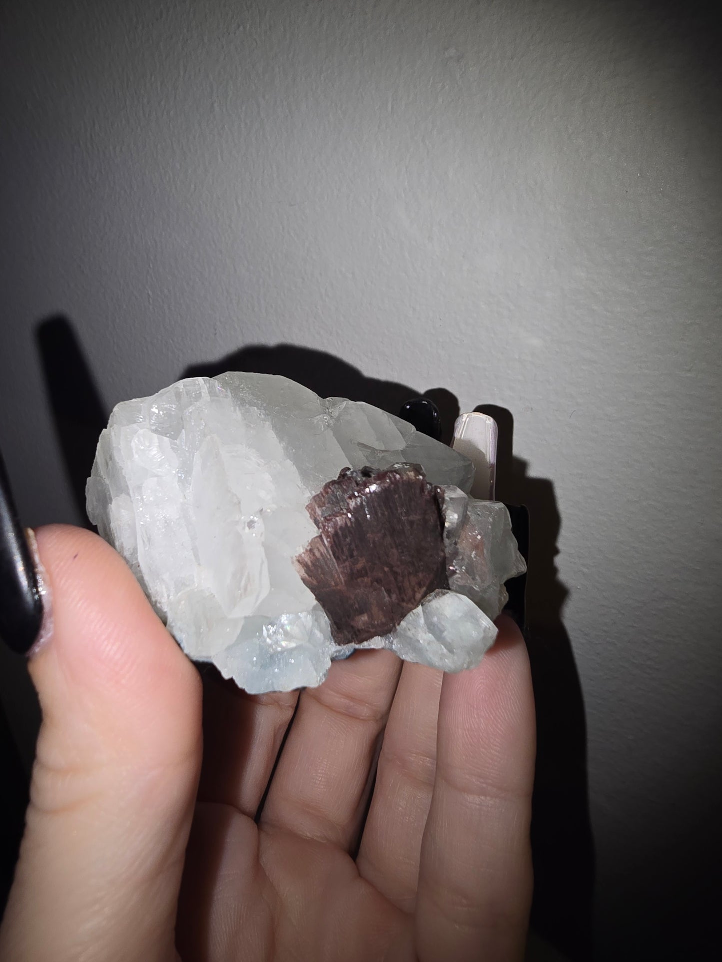 Calcite with Hematite & Diamond Apophyllite | Clarity, Grounding & Spiritual Insight
