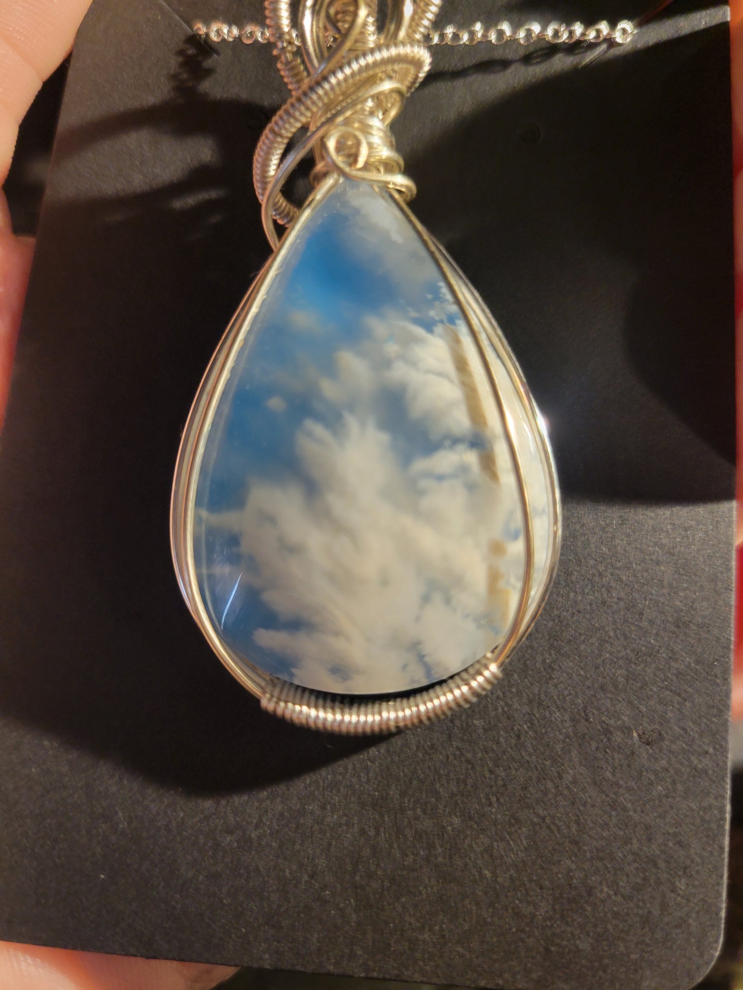 Plume Agate w/ Resin backing