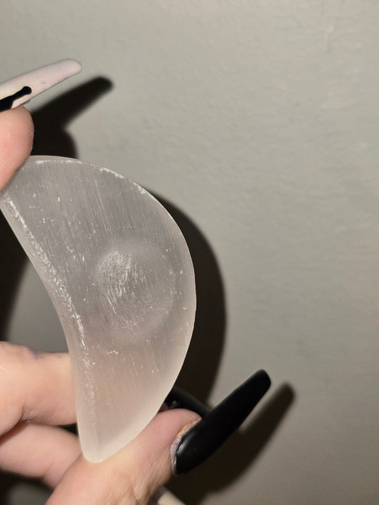 Moon Selenite Sphere Holder | Intuition, Cleansing & Celestial Décor