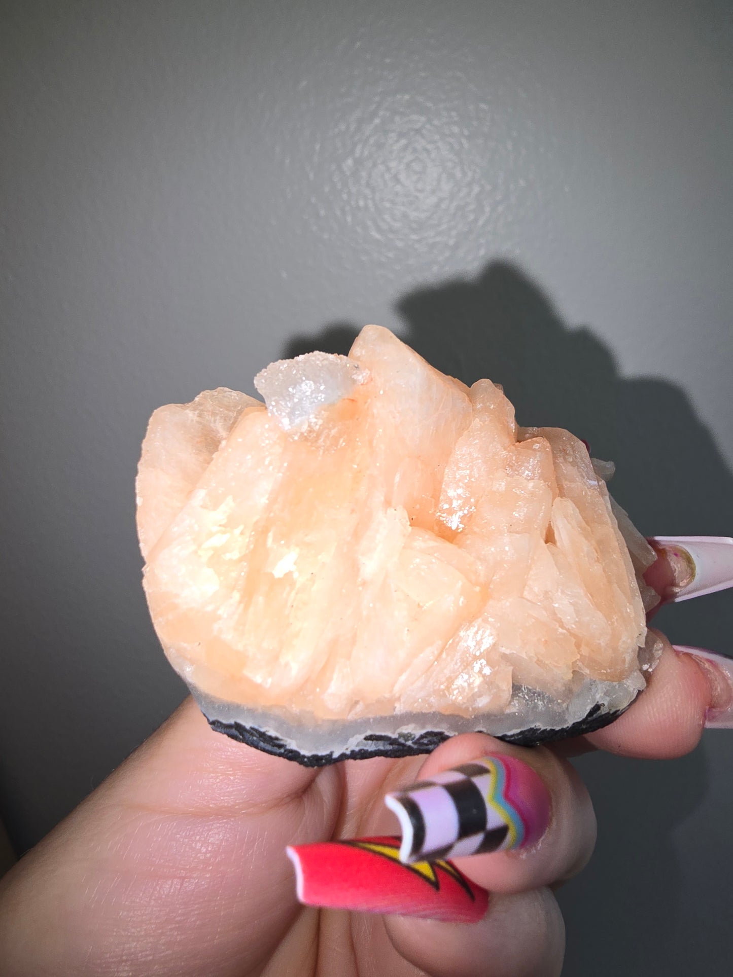 Peach Stilbite W/ Apothylite