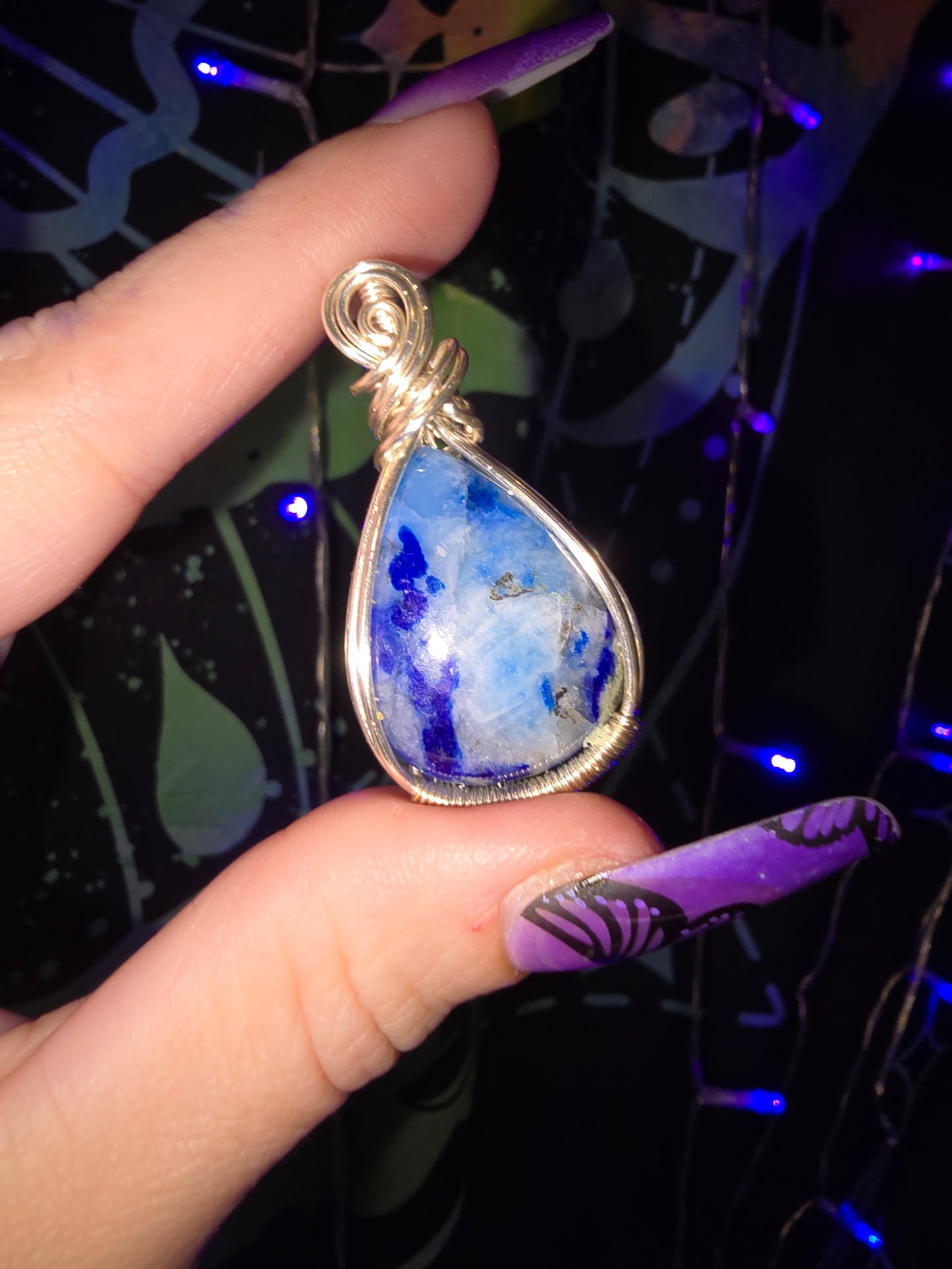 Afganite Wrapped Pendant