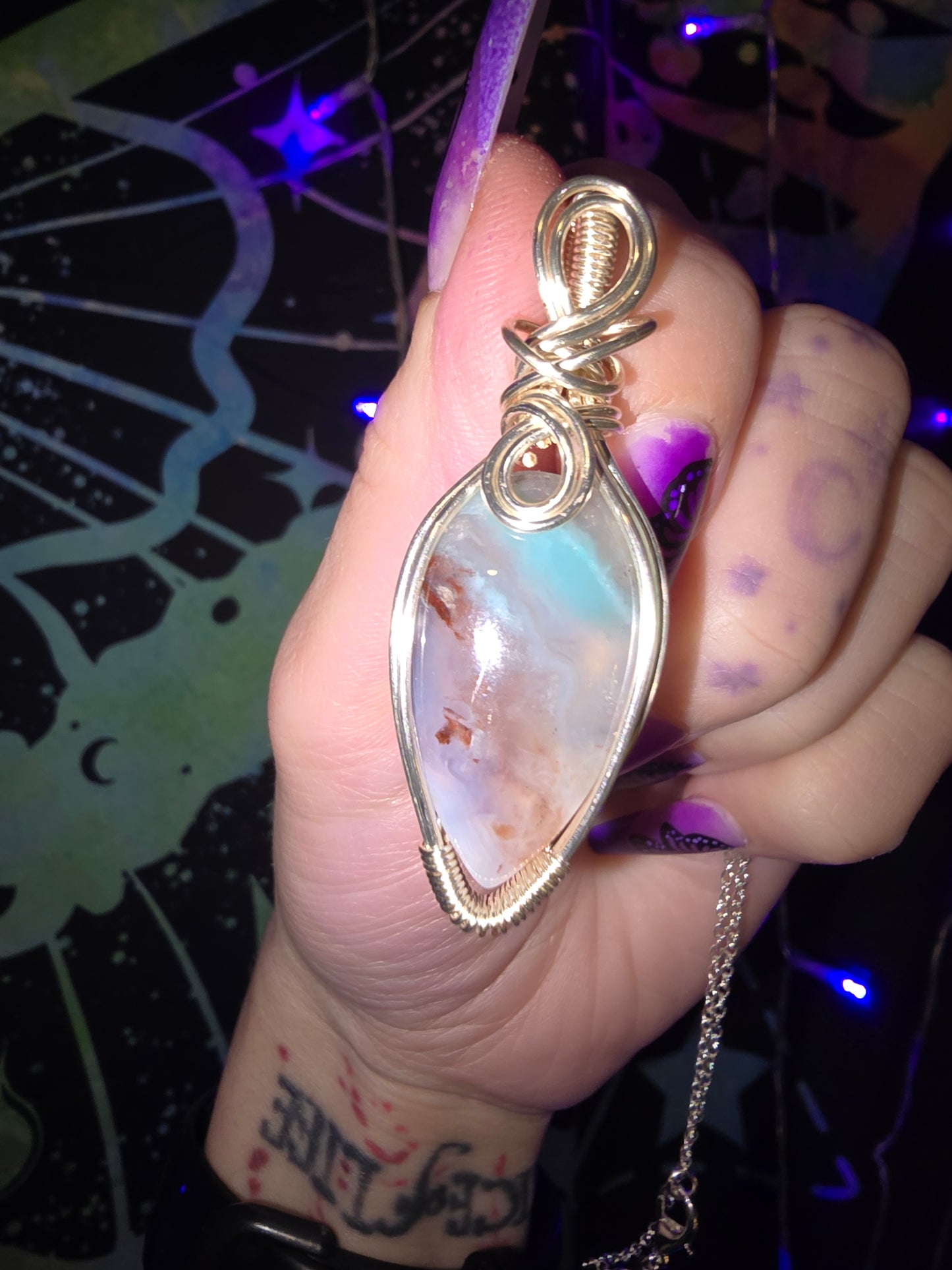 Aquaprase Wrapped Pendant