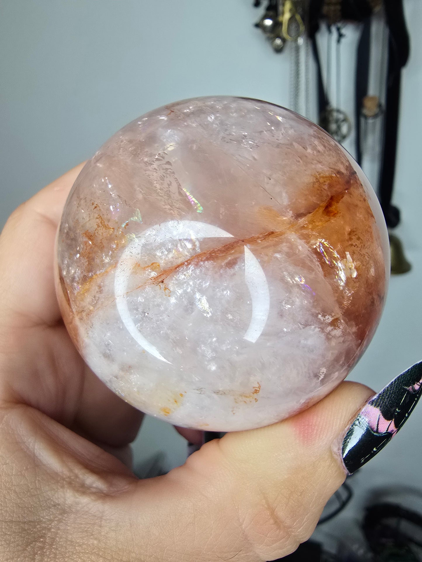 Double Star Fire Quartz Sphere