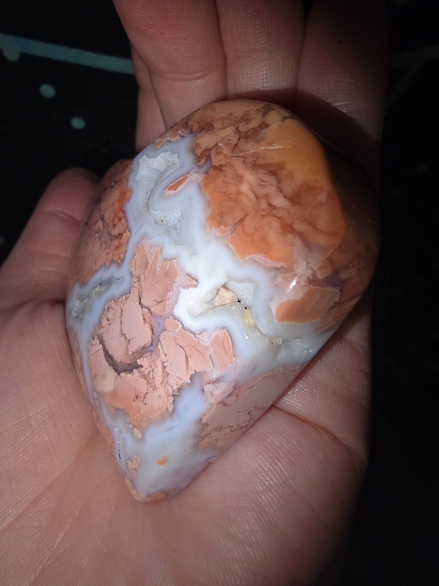 Cotton Candy Agate Heart