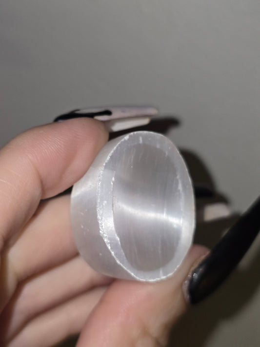 Selenite Worry Stone | Peace, Clarity & Spiritual Cleansing