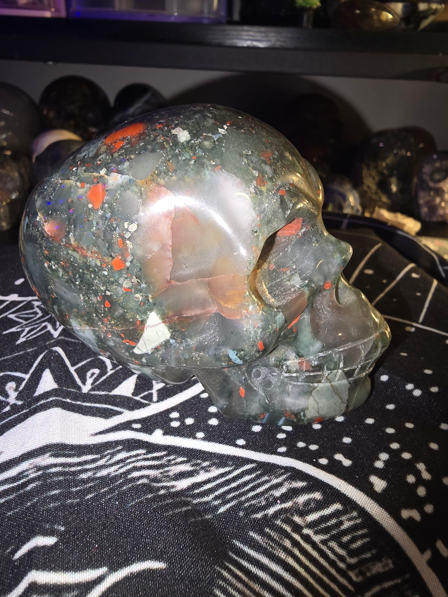 African Bloodstone Skull