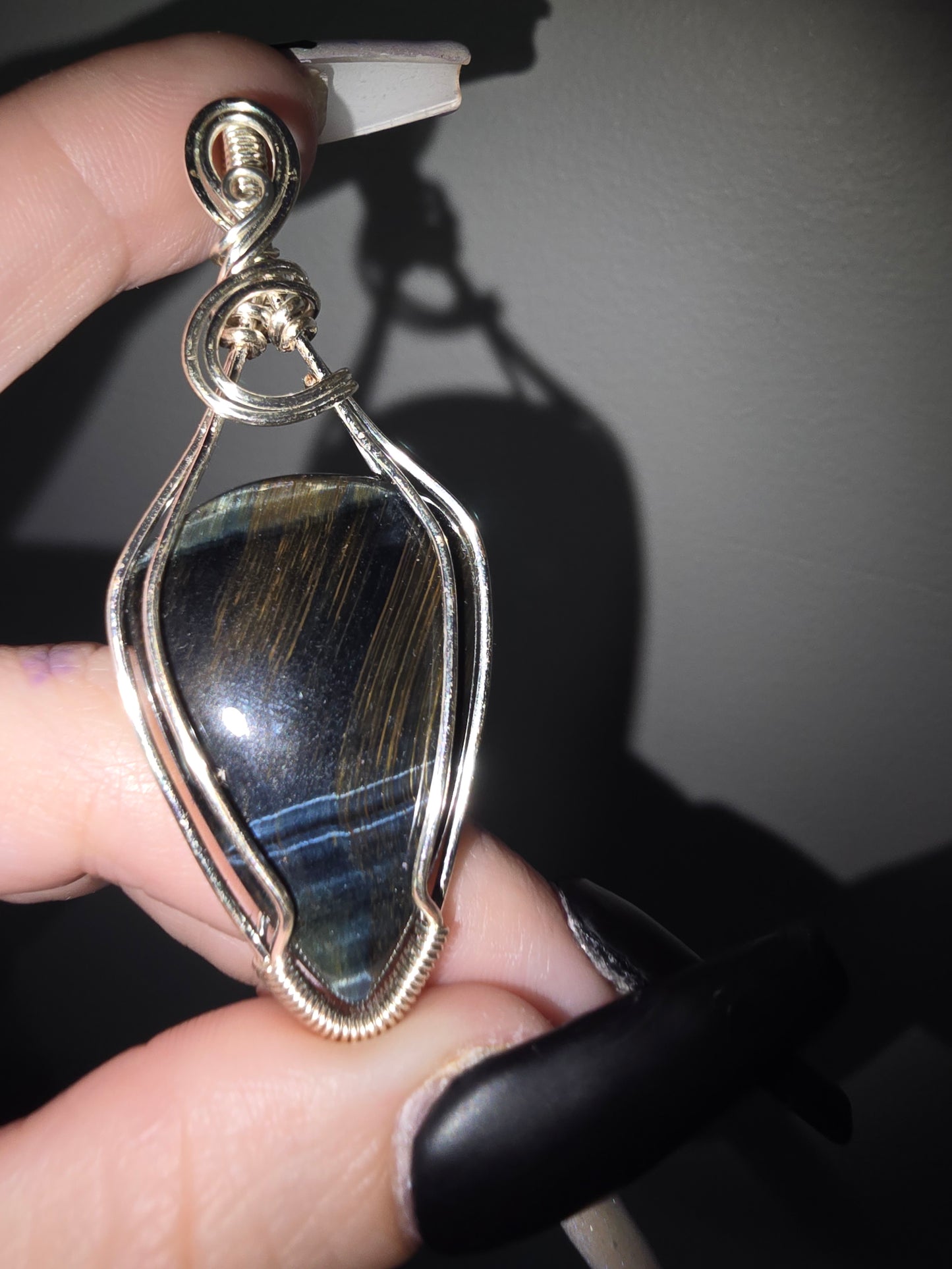 Blue Tiger Eye Pendant | Confidence, Focus & Protection