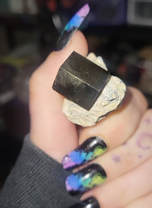 Pyrite Cube on Matrix