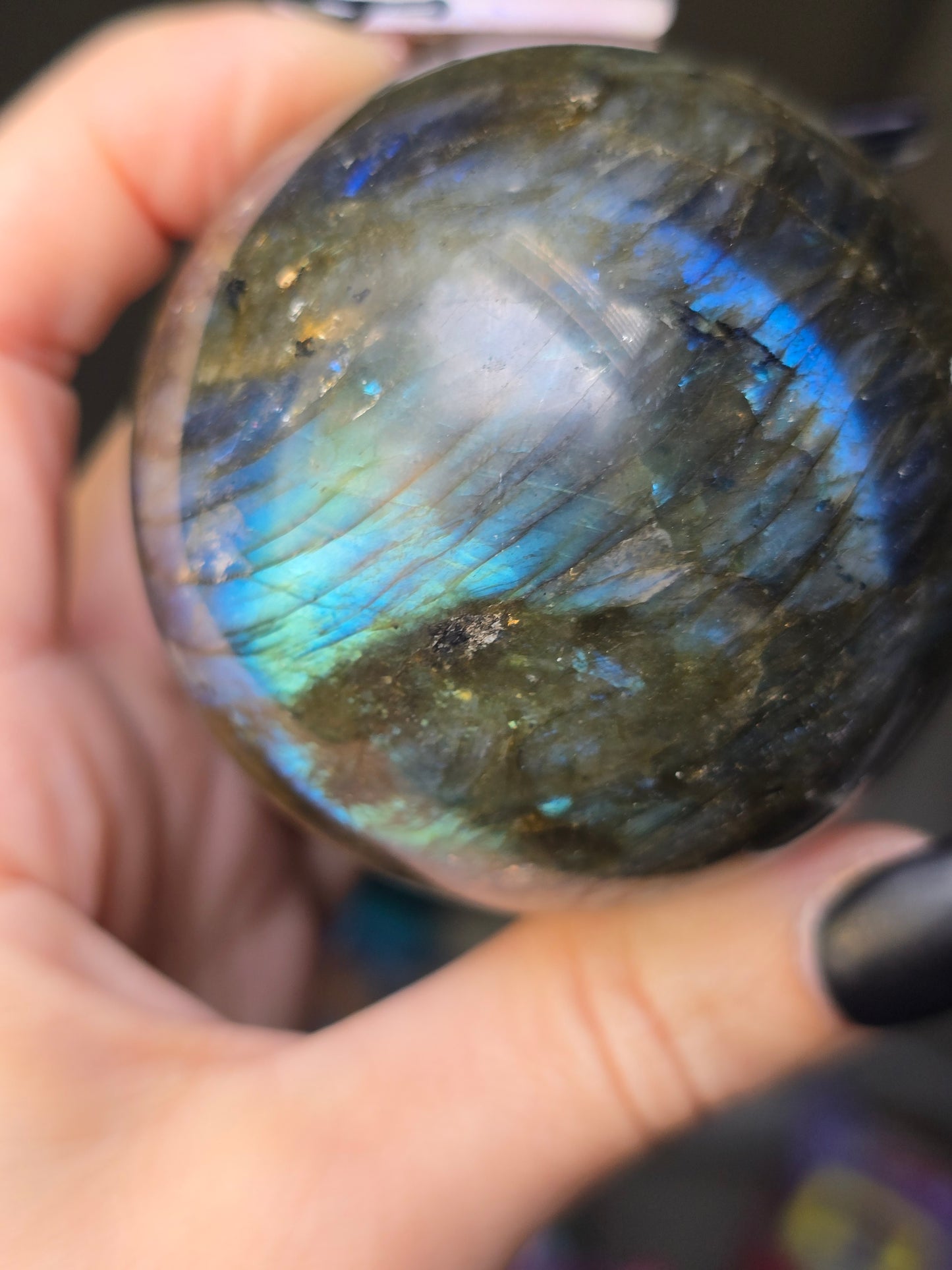 Blue & Green Flash Labradorite Sphere | Intuition, Possibility & Transformation