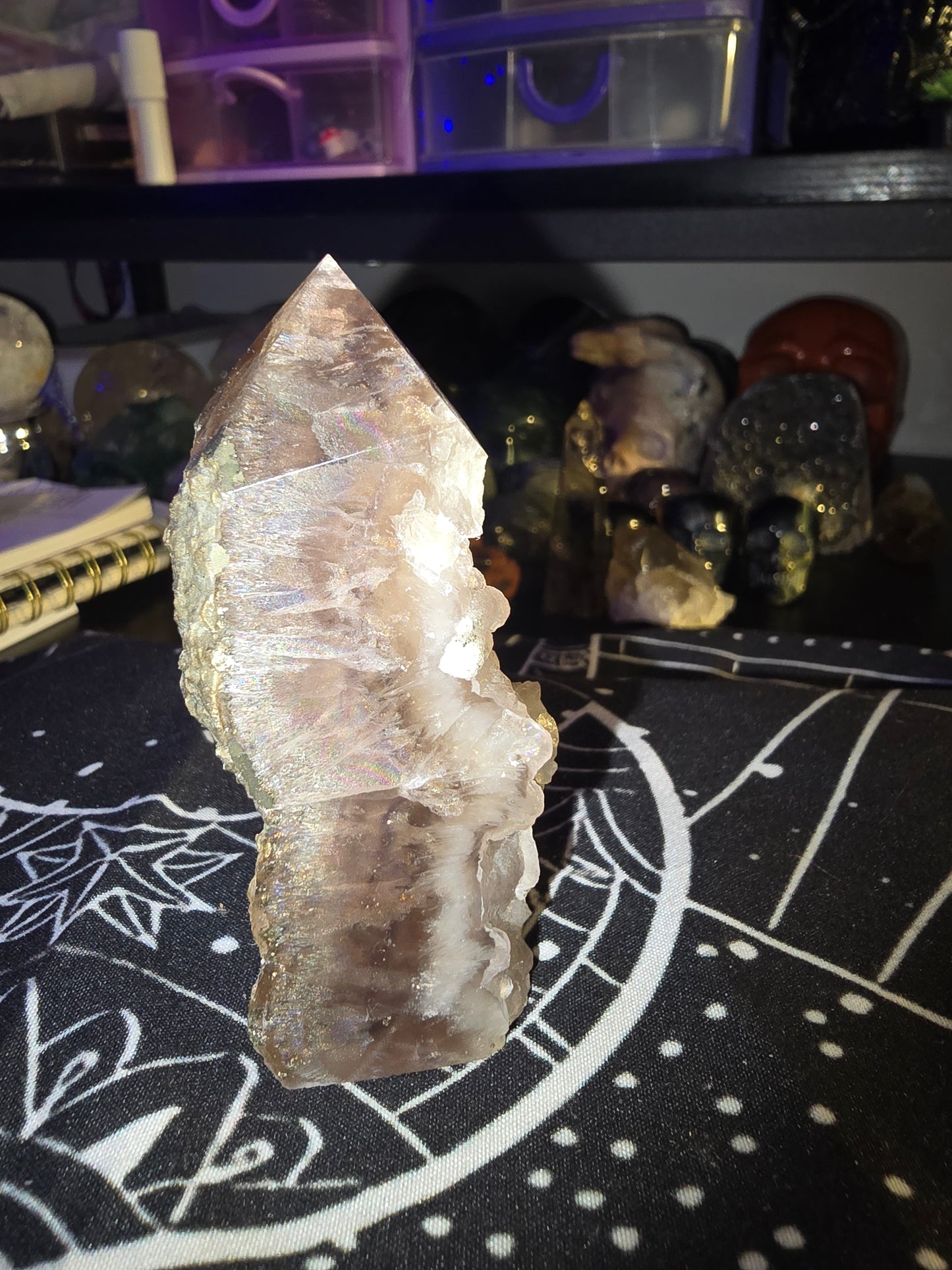 Fluorite Pyrite Half Raw Tower