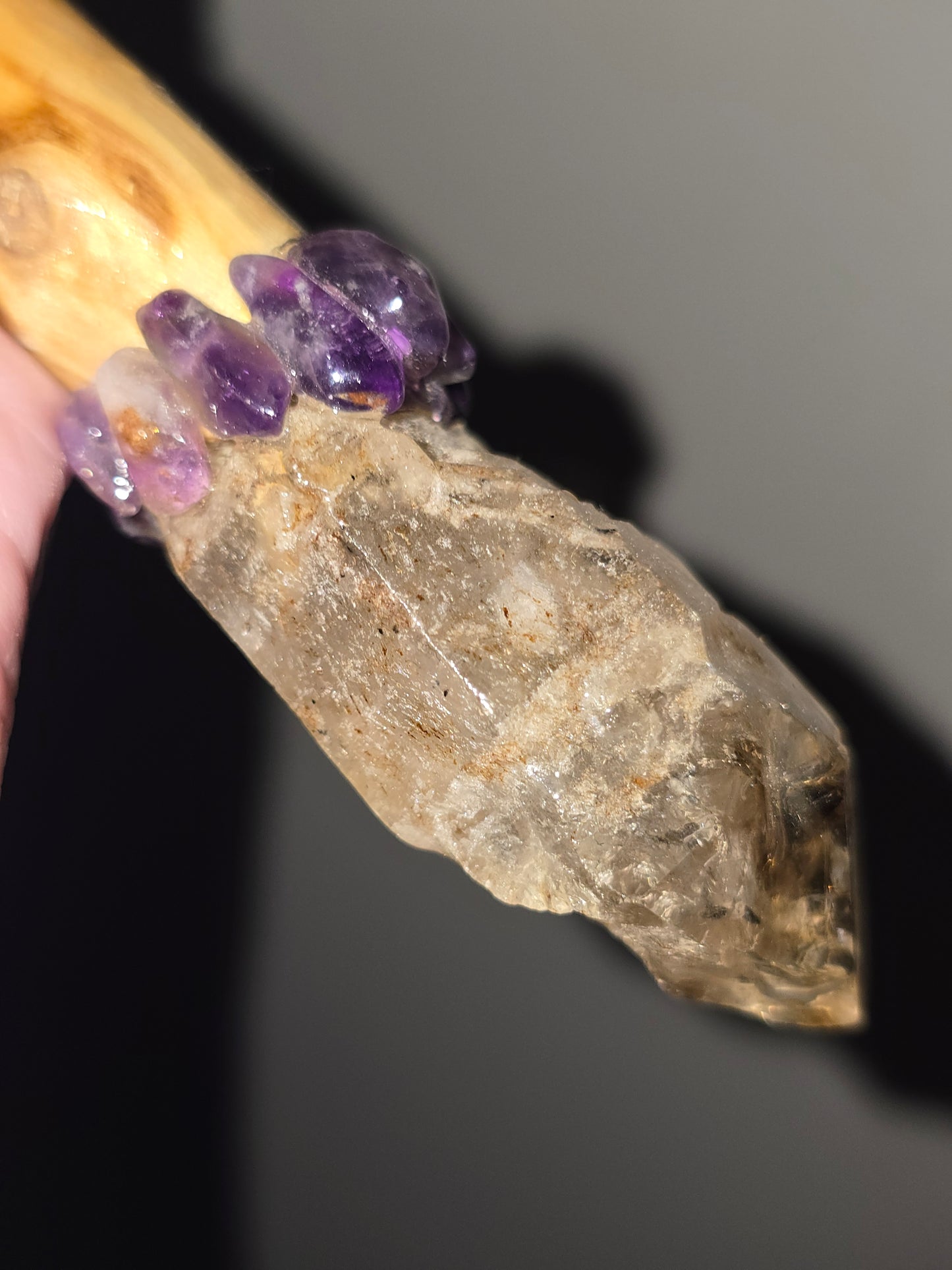 Handmade Crystal Wand | Lepidolite Moon & Mixed Crystals