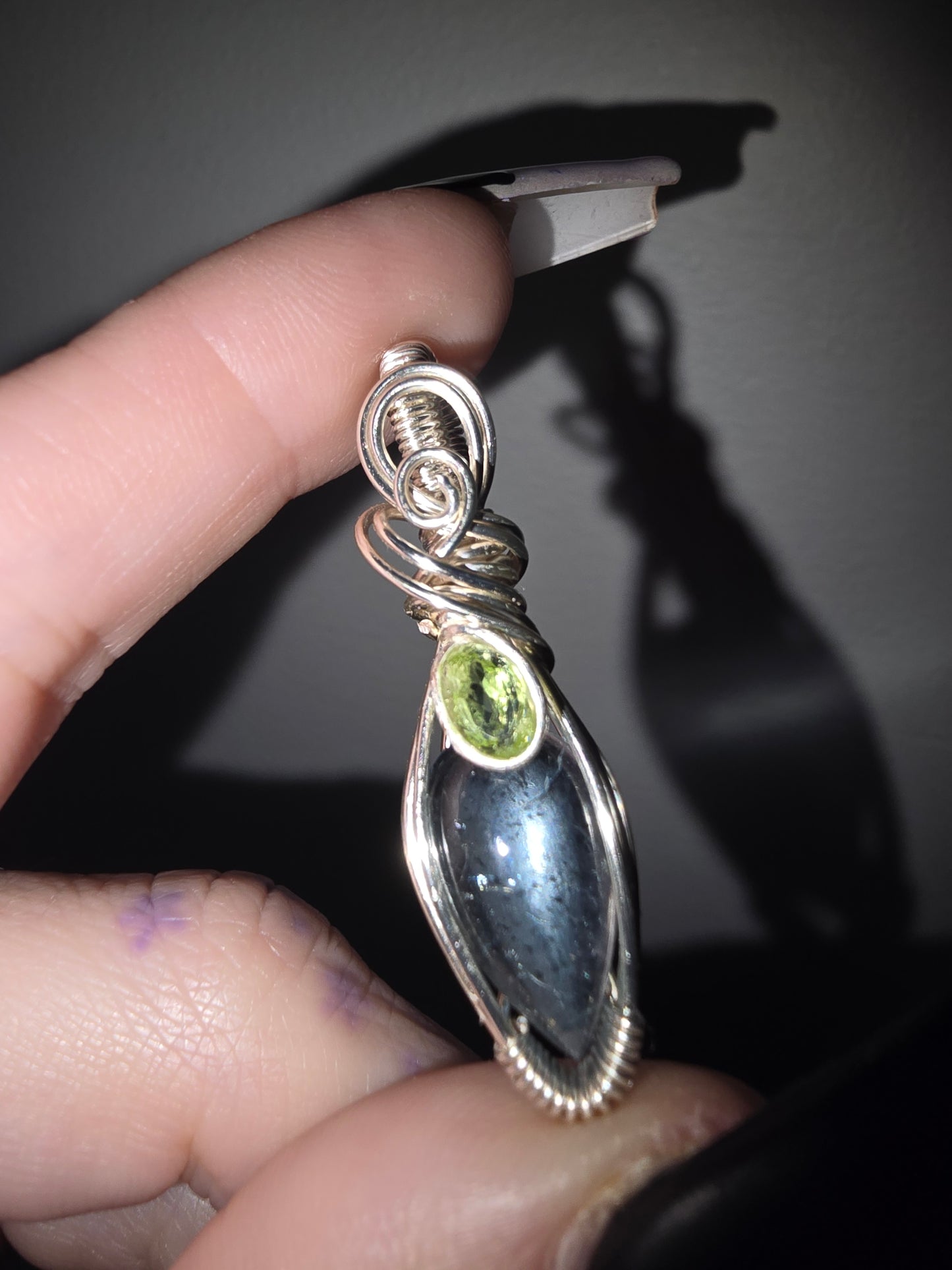 Aquamarine Pendant with Peridot Accent | Clarity, Growth & Courage