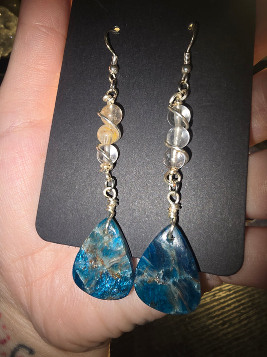 Blue Apatite Earrings