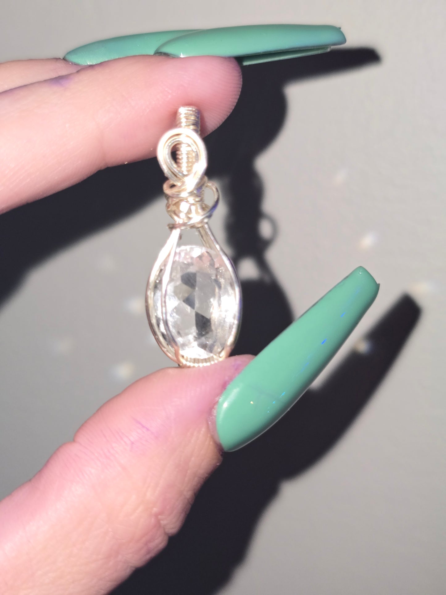 Faceted Clear Quartz Pendant | Crystal Jewelry