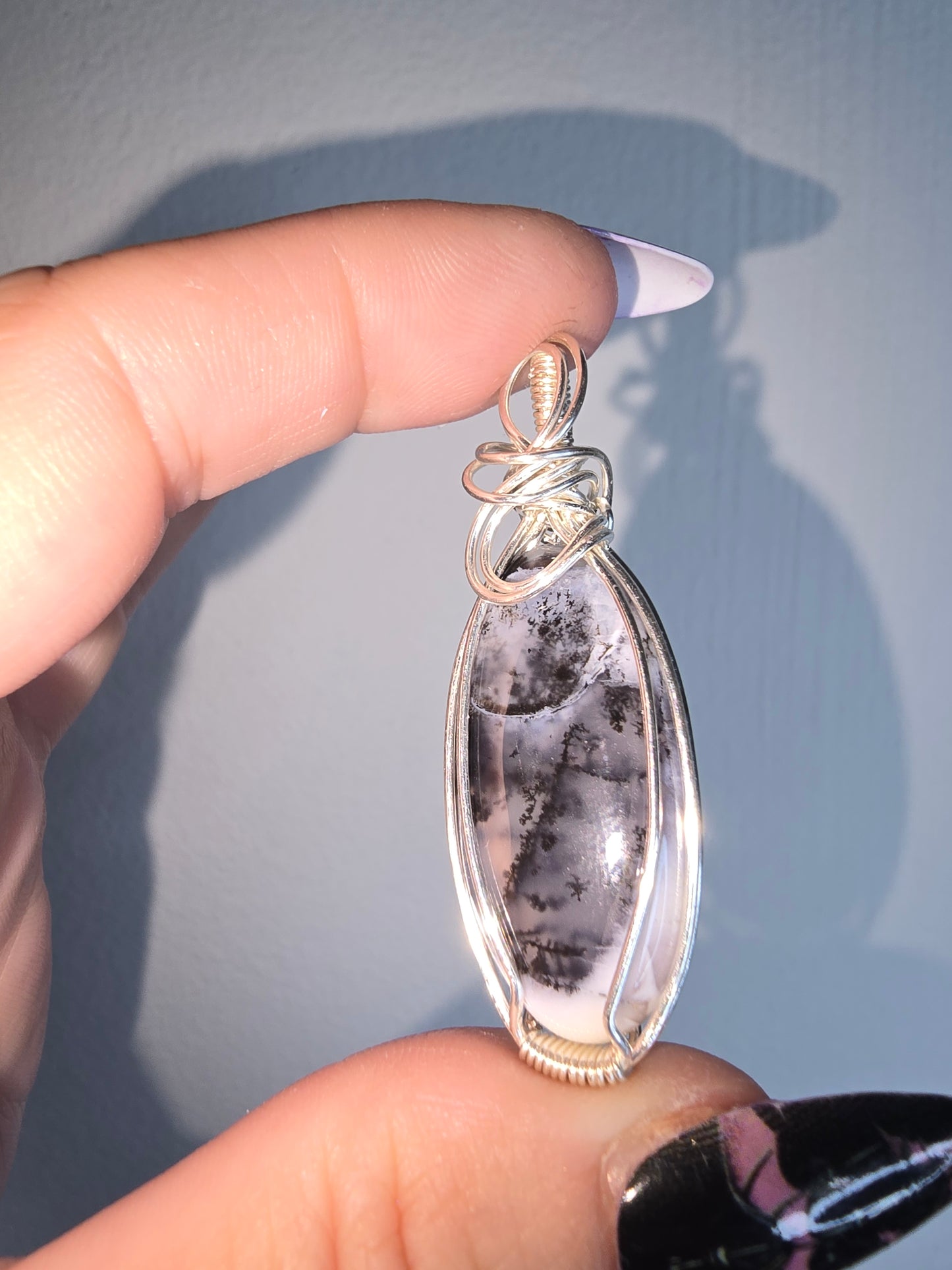 Dendritic Agate Wrapped Pendant