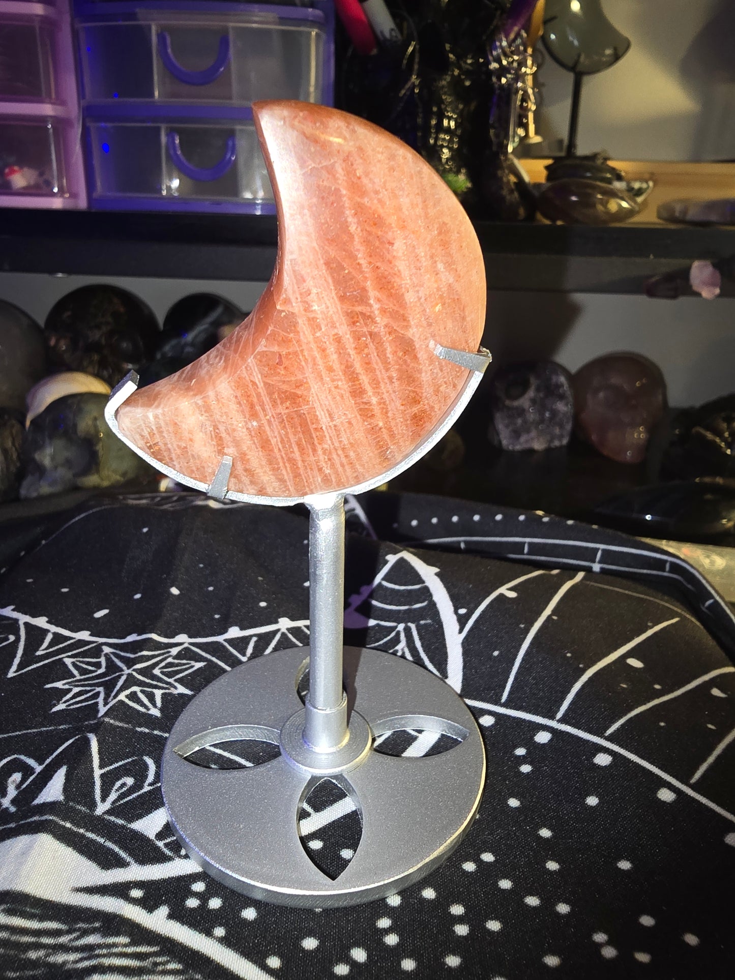 Sunstone Moon on Stand