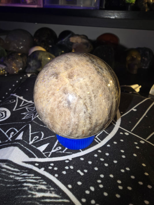 Black Moonstone Sphere | Protection & Intuition Crystal