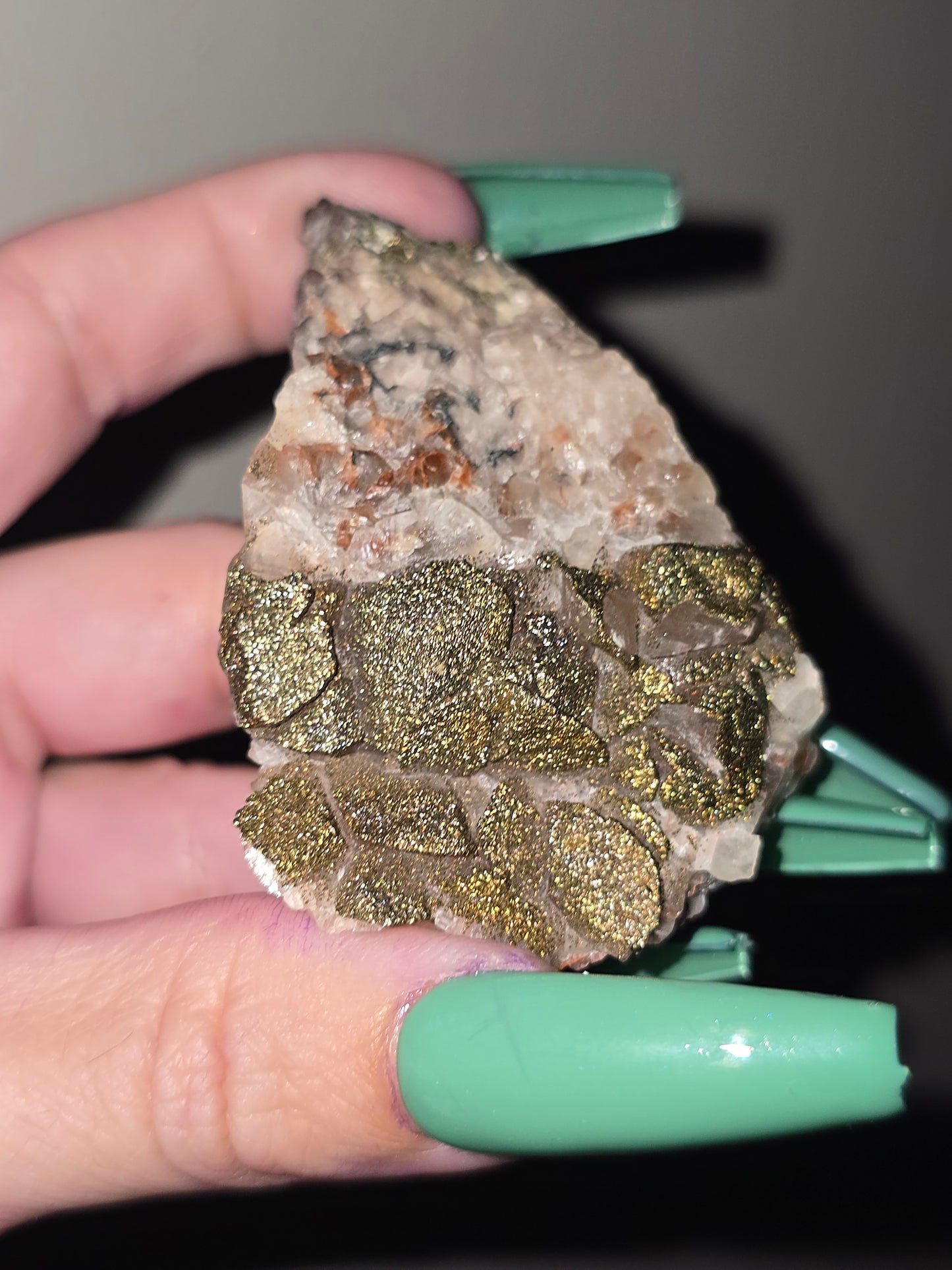 Calcite with Rainbow Chalcopyrite | Natural Crystal Specimen