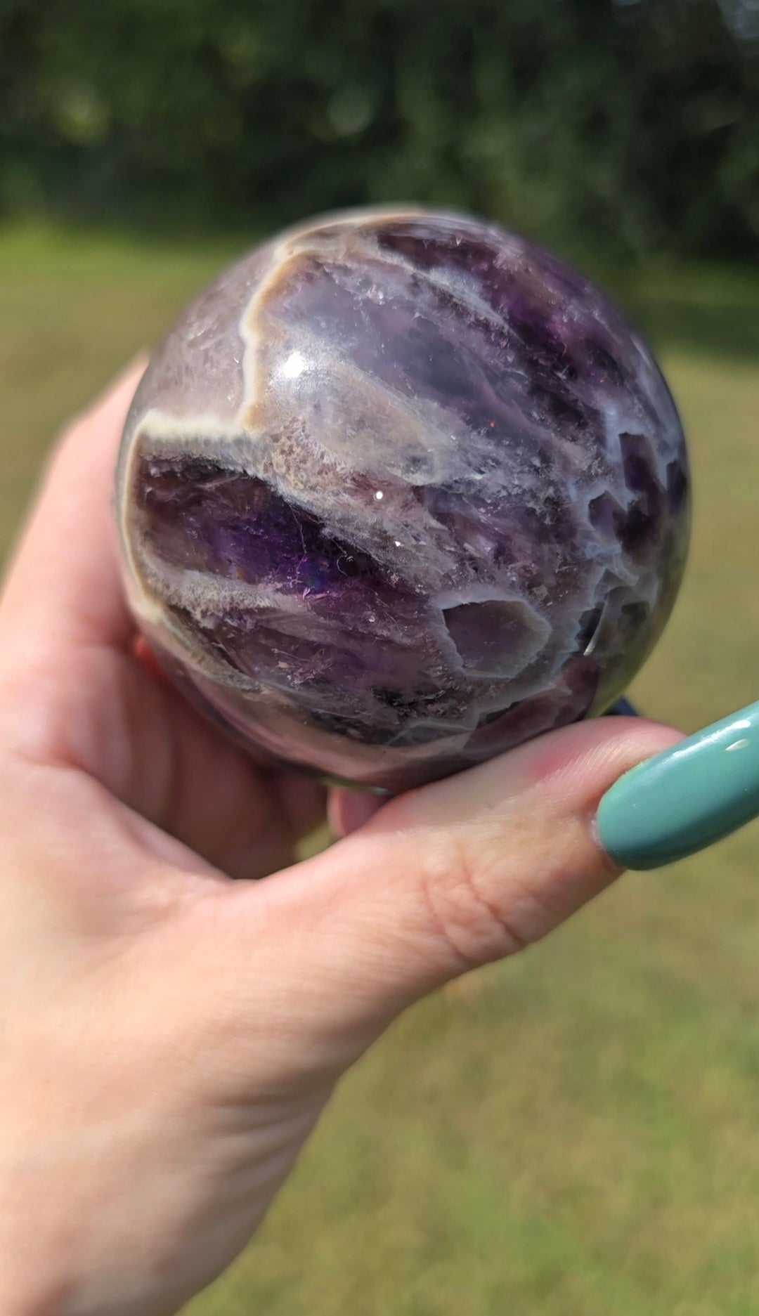 Dream Amethyst Sphere with UV Banding | Intuition & Peace