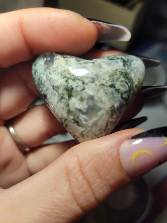 Moss Agate Heart