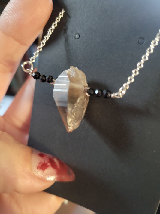 Smokey Quartz & Spinel short Chaim