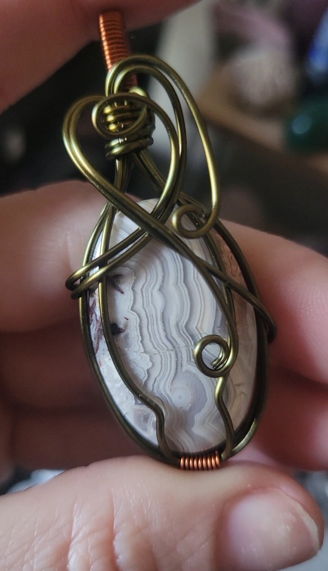 Crazy Lace Agate Pendant