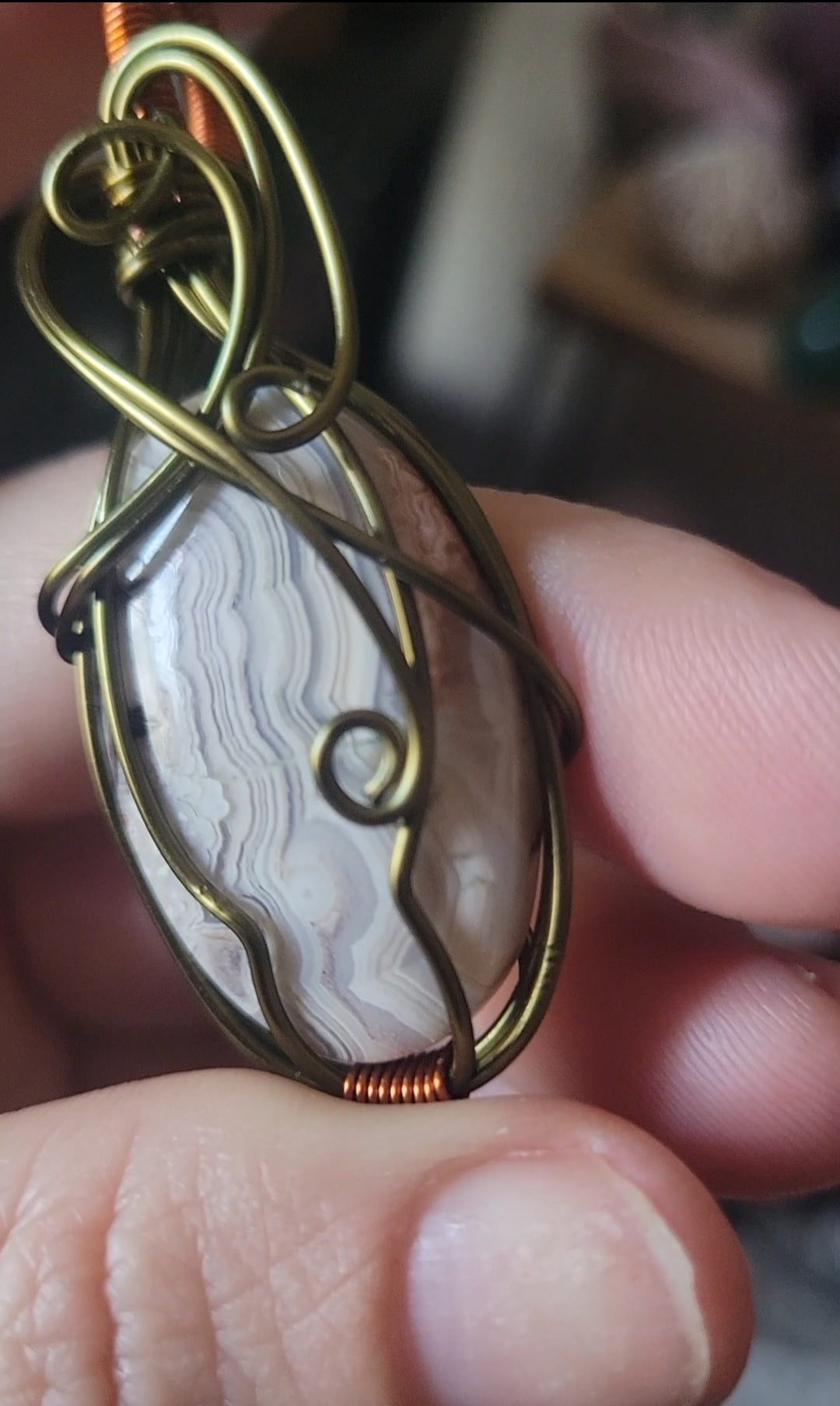 Crazy Lace Agate Pendant