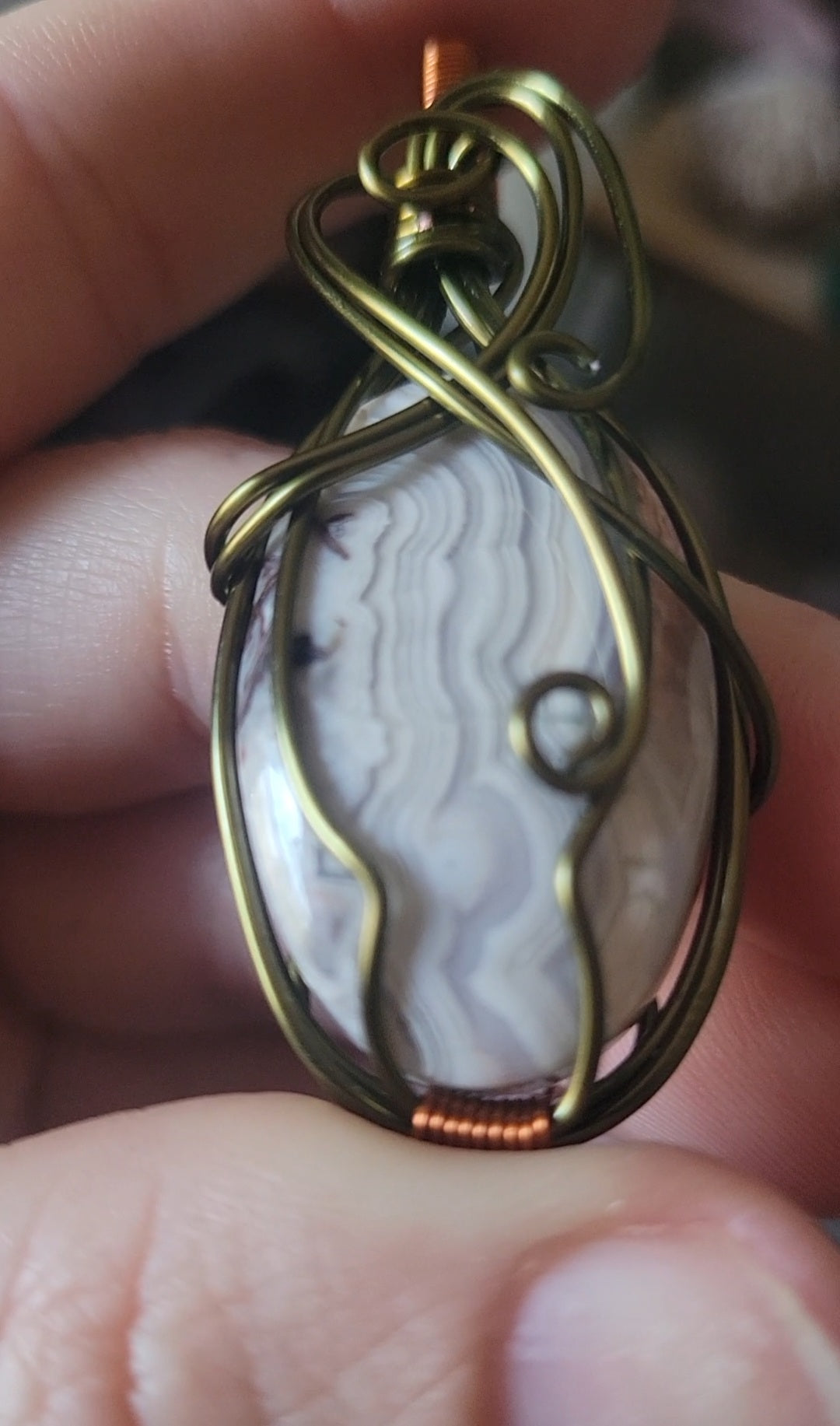 Crazy Lace Agate Pendant