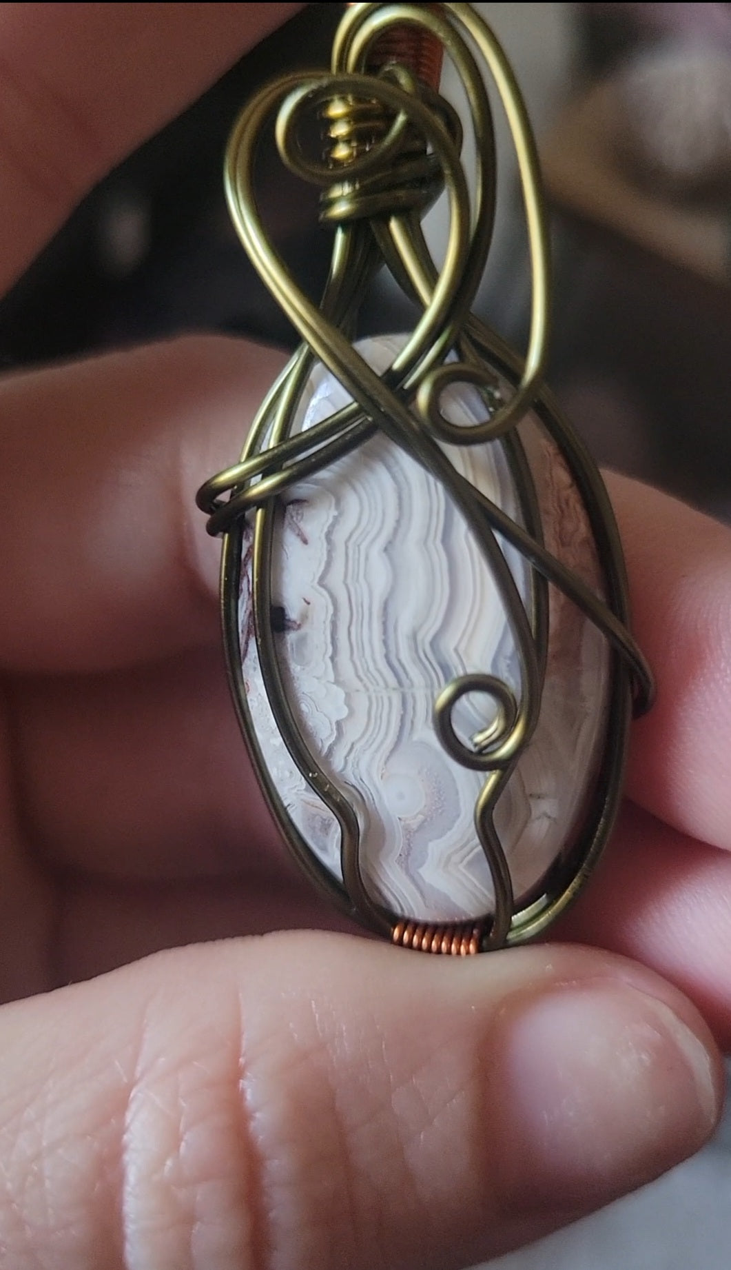 Crazy Lace Agate Pendant