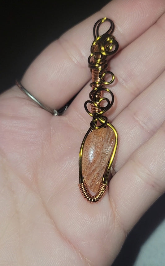 Sunstone Wrapped Pendant