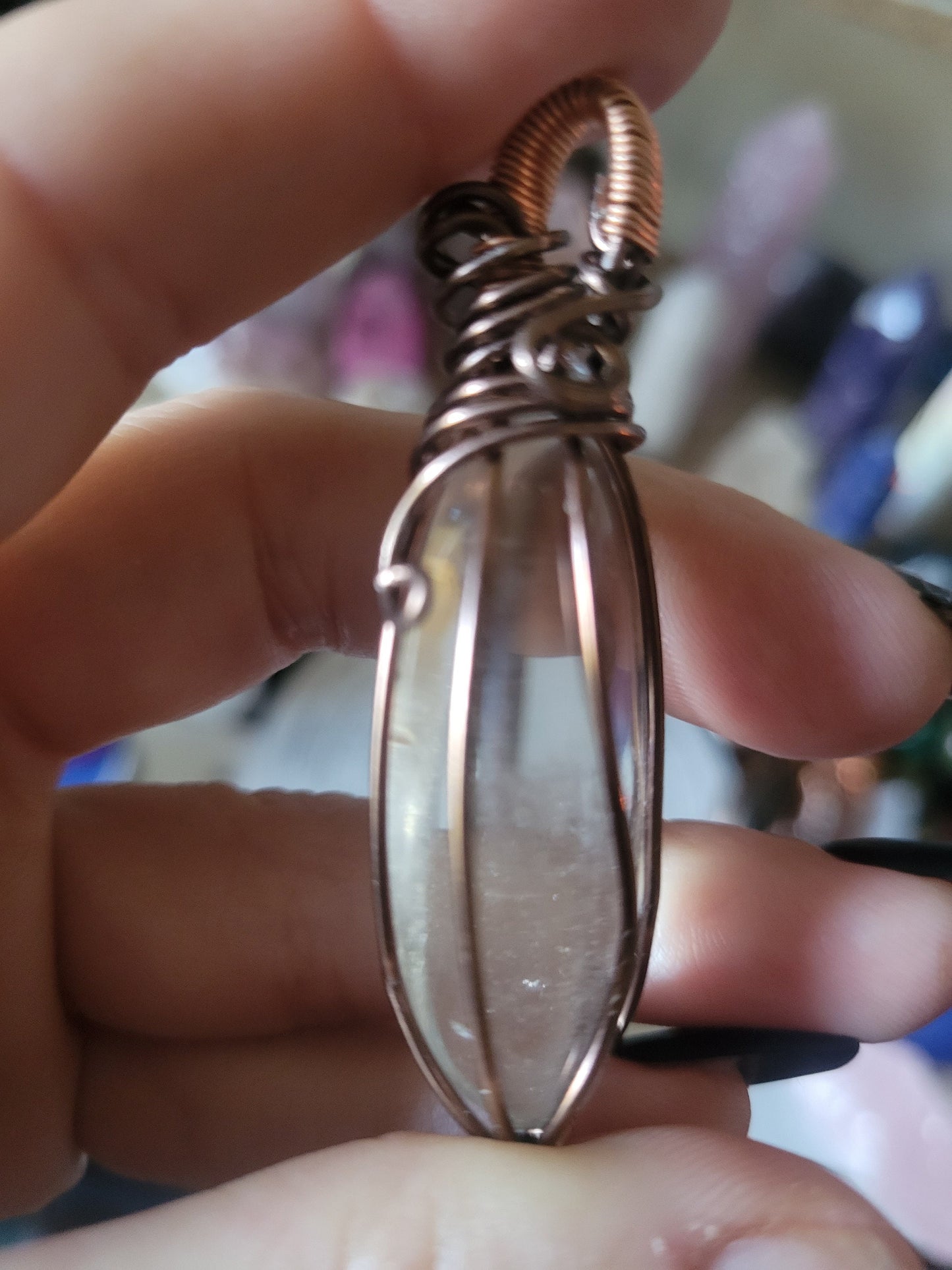 Garden Quartz Lodilite Wire Wrapped Necklace Pendant Wire Wrap